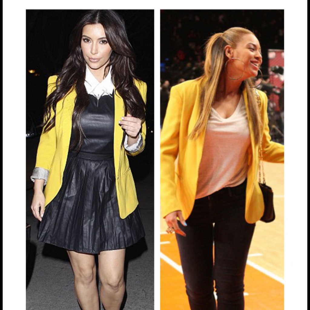 Rag And Bone Tuxedo Yellow Blazer Kim Kardashian